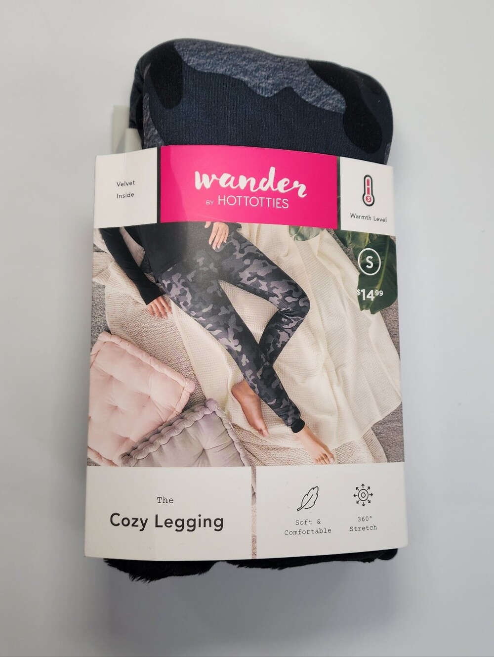 Wander by Hottotties The Cozy Camo Print Legging Velvet Inside Size S